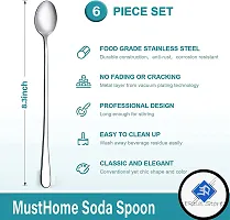 ERcial? 8.2-Inch Long Handle Iced Tea Spoons, Silverware Coffee Spoon Stainless Steel Ice Cream Spoon, Soda Spoons (6 Pieces)-thumb2