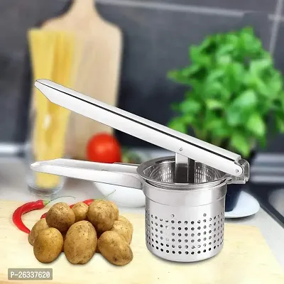 ERcial? Stainless Steel Potato Ricer Potato Masher Fruit, Vegetable  Food Masher and Juicer Best for-Orange Apple Watermelon Juice Squeezer Mashing, Mashers  Pressers (Steel ,Silver) Pack of 1-thumb0