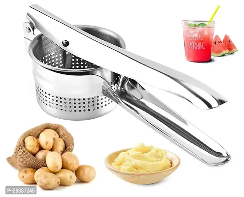 ERcial? Masher Stainless Steel Fruit, Vegetable  Food Masher and Juicer Best for - Orange Apple Watermelon uice Squeezer, Potato  Rice Masher (Pack of 1)-thumb0