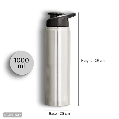 ERcial? Stainless Steel Sipper Water Bottle, Fridge Bottle 1000 ml Bottle (Pack of 1, Silver, Steel)-thumb4