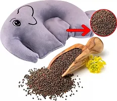 ERcial? Rai Mustard Seeds Pillow, Elephant Shaping Baby Pillow,Neck Support Pillow Gifting (Grey) 0-12 Months-thumb3