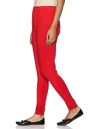 Ding Dong Women's Cotton Lycra Churidar Leggings Red_(Free Size)-thumb2