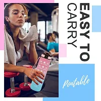 ERcial Unbreakable Water Bottle 1 L with Motivational Time Marker Leakproof Durable BPA Free Non-Toxic 1pc Water bottle for office gym Assorted Colour-thumb3