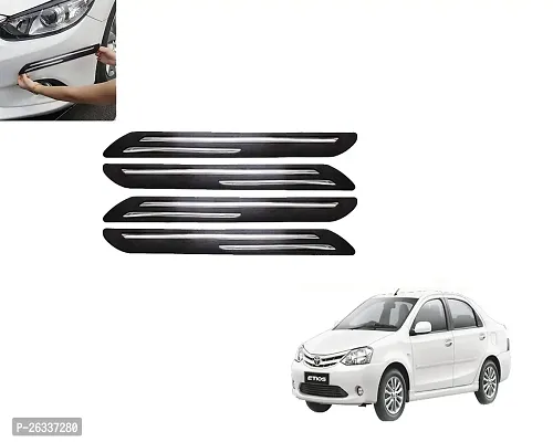 GE Double Chrome Rubber Car Bumper Protector Guard for Toyota Etios 4pcs (Chrome) 47x05x01 cm-thumb0