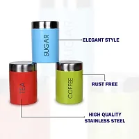 Stainless Steel Rainbow Tea Coffee Sugar Containers Color Coated  Printed Canisters (Set of 3, 750ML, Each) Multicolor Brand: ERcial Store-thumb1