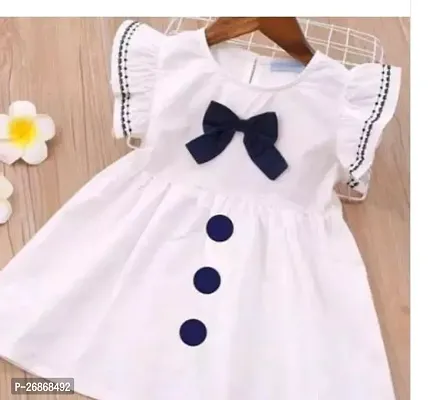 Fabulous Cotton White Solid Frocks For Girls-thumb0