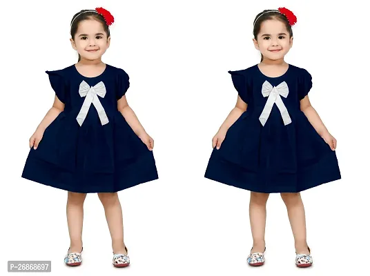 Fabulous Cotton Black Solid Frocks For Girls Pack of 2