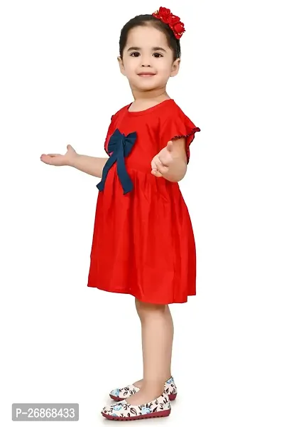 Fabulous Cotton Red Solid Frocks For Girls-thumb0