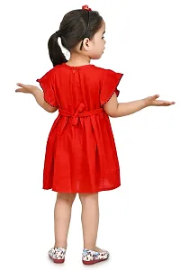 Fabulous Cotton Red Solid Frocks For Girls-thumb1