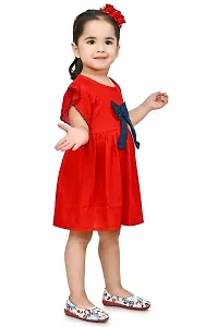 Fabulous Cotton Red Solid Frocks For Girls-thumb4