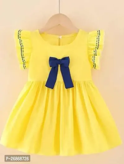 Fabulous Cotton Yellow Solid Frocks For Girls Pack of 2-thumb2