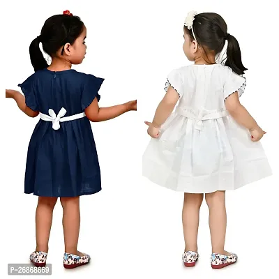 Fabulous Cotton Multicoloured Solid Frocks For Girls Pack of 2-thumb3