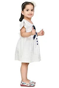 Fabulous Cotton White Solid Frocks For Girls-thumb1