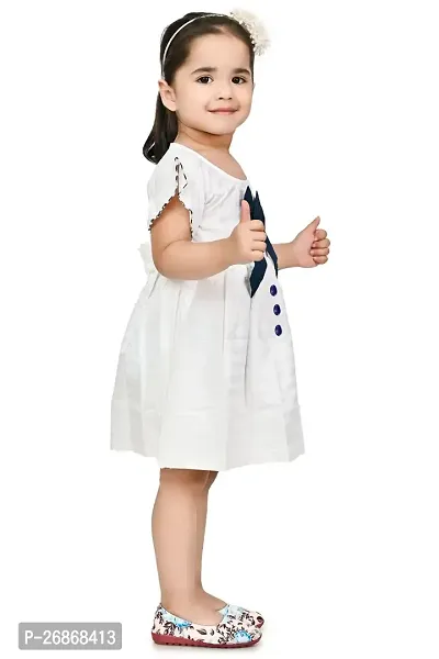 Fabulous Cotton White Solid Frocks For Girls-thumb2