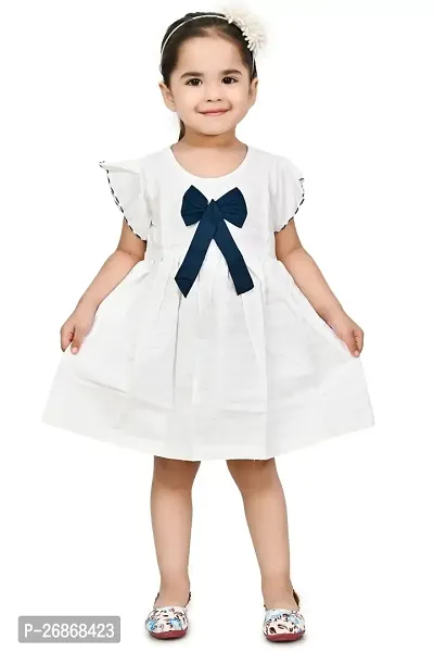 Fabulous Cotton White Solid Frocks For Girls-thumb0