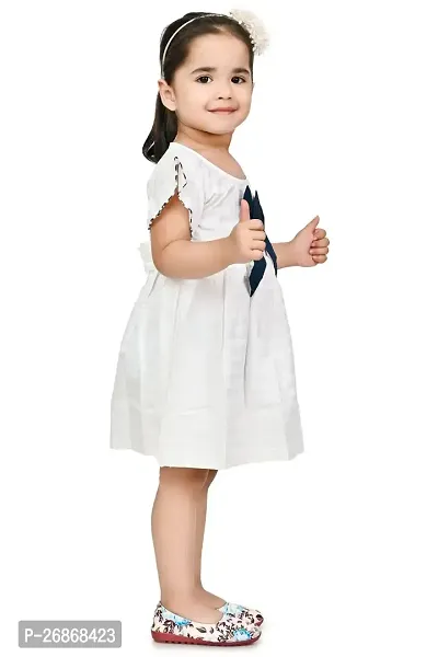 Fabulous Cotton White Solid Frocks For Girls-thumb5