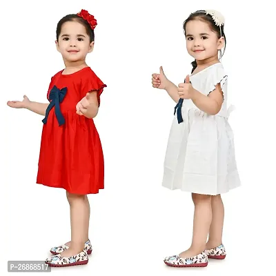 Fabulous Cotton Multicoloured Solid Frocks For Girls Pack of 2-thumb5