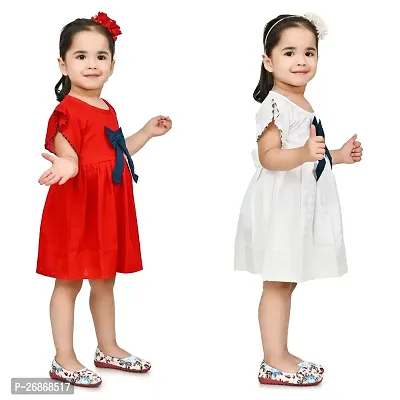 Fabulous Cotton Multicoloured Solid Frocks For Girls Pack of 2-thumb3