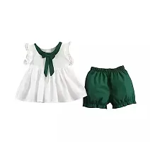 Stylish Green Cotton Blend Dress For Girl-thumb2