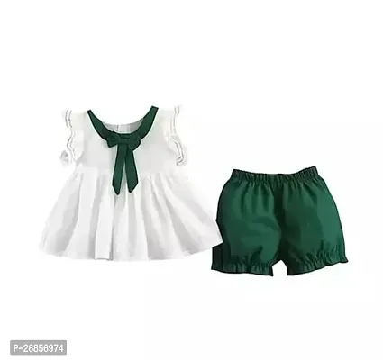 Stylish Green Cotton Blend Dress For Girl-thumb3