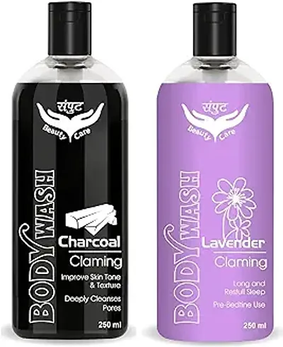 Natural Beauty Health Care Charcoal Claming  Laveender Claming Deeply Cleanses Body Wash Combo (Pack Of 2)