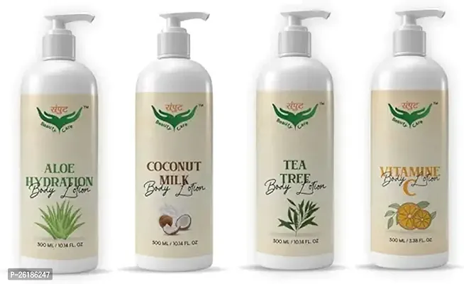 Natural Face Care Aloe Hydration  Coconut Milk Body Lotion Combo 100 Ml (Pack Of 4)-thumb0