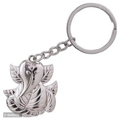 Virom Two Sided Ganesh Ji Ganapathi Lord Ganesha face Metal Keychain for vastu/car/Bikes/Homes/Office Keys-thumb2