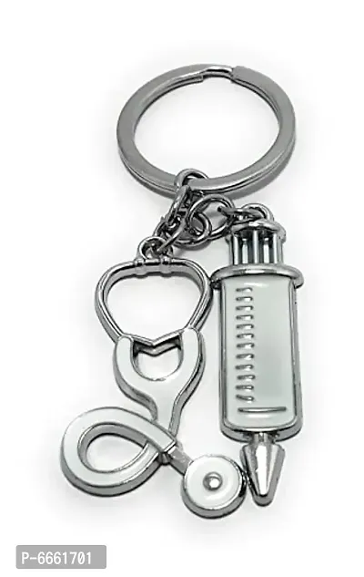 Virom Cute Doctor Medical Tools Stethoscope Syringe Keychain Medical Students Graduation Gifts Key Ring-thumb0
