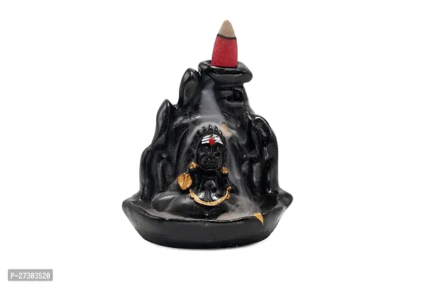 SOGRA Polyresin Dropping Smoke Backflow Cone Incense Holder Mahadev Adiyogi-thumb0