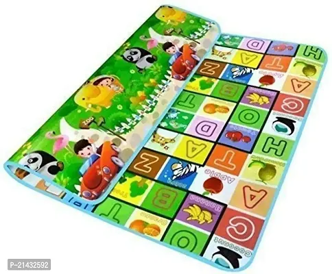 BluBasket Double Side Waterproof Anti Skid Baby Crawling Play Floor Mat for Kids (Large, 120 x 180 cm)(Multicolour)-thumb0