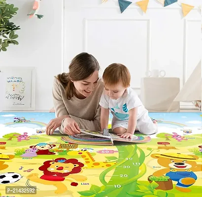 BluBasket Double Side Waterproof Anti Skid Baby Crawling Play Floor Mat for Kids (Large, 120 x 180 cm)(Multicolour)-thumb3