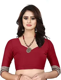 Mahakay Women's Jacqaurd Silk Blend Lightweight Casual wear Kanjivaram Saree With Unstitched Blouse Piece (A-S-1020163_MAroon)-thumb1