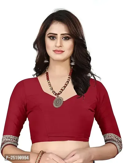 Mahakay Women's Jacqaurd Silk Blend Lightweight Casual wear Kanjivaram Saree With Unstitched Blouse Piece (A-S-1020163_MAroon)-thumb2