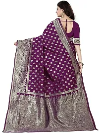 Mahakay Women's Jacqaurd Silk Blend Lightweight Casual wear Kanjivaram Saree With Unstitched Blouse Piece (A-S-1020165_Wine)-thumb2