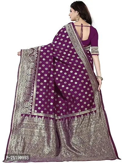 Mahakay Women's Jacqaurd Silk Blend Lightweight Casual wear Kanjivaram Saree With Unstitched Blouse Piece (A-S-1020165_Wine)-thumb3