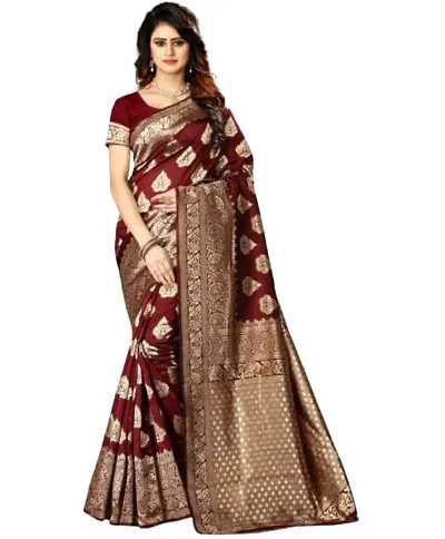 Women's Exclusive Silk Woven Saree with Blouse piece