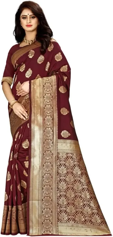 Stylish Banarasi Saree with Blouse piece For Women