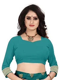 Mahakay Women's Jacqaurd Silk Blend Lightweight Casual wear Kanjivaram Saree With Unstitched Blouse Piece (A-S-1020146_SkyBlue)-thumb1
