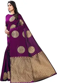 Mahakay Women's Jacqaurd Silk Blend Lightweight Casual wear Kanjivaram Saree With Unstitched Blouse Piece (A-S-1020174_Wine)-thumb1