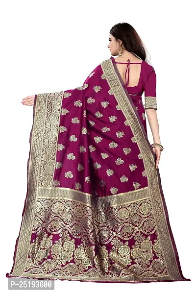 Mahakay Women's Jacqaurd Silk Blend Lightweight Casual wear Kanjivaram Saree With Unstitched Blouse Piece (A-S-1020147_Wine)-thumb2