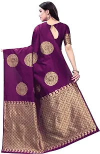 Mahakay Women's Jacqaurd Silk Blend Lightweight Casual wear Kanjivaram Saree With Unstitched Blouse Piece (A-S-1020174_Wine)-thumb3