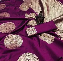 Mahakay Women's Jacqaurd Silk Blend Lightweight Casual wear Kanjivaram Saree With Unstitched Blouse Piece (A-S-1020174_Wine)-thumb2