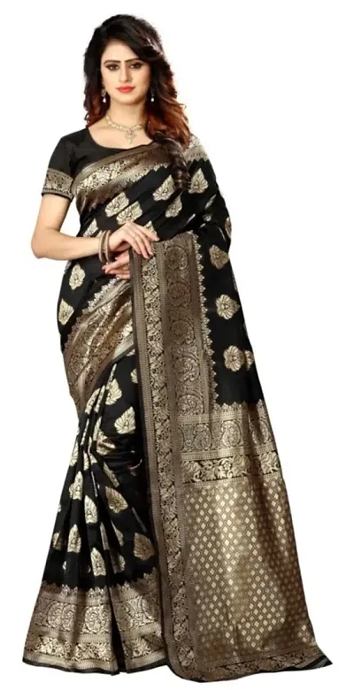 Women Litchi Silk Jacquard Saree with Blouse piece