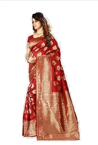 Mahakay Women's Jacqaurd Silk Blend Lightweight Casual wear Kanjivaram Saree With Unstitched Blouse Piece (A-S-1020195) (RED)-thumb2