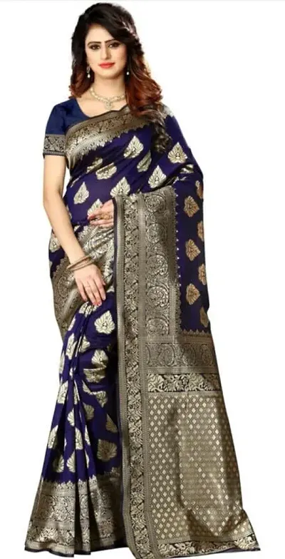 Elegant Dark Organza Saree with Blouse piece