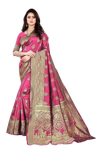 Glamorous Art Silk Saree with Blouse piece 