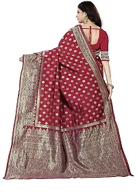 Mahakay Women's Jacqaurd Silk Blend Lightweight Casual wear Kanjivaram Saree With Unstitched Blouse Piece (A-S-1020163_MAroon)-thumb2