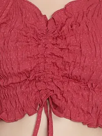 Elegant Red Crepe Self Design Top For Women-thumb4