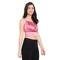 Elegant Pink Satin Solid Top For Women-thumb1