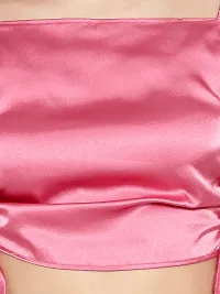 Elegant Pink Satin Solid Top For Women-thumb4